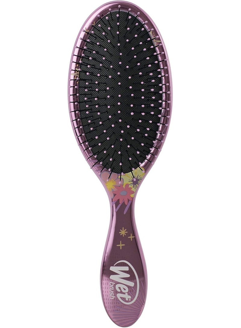 فرشاة ويت براش برينسيس ويل هارت الأصلية لفك تشابك الشعر - مجموعات ديزني تيانا، بنفسجي فاتح - جميع أنواع الشعر - شعيرات إنتيلي فليكس فائقة النعومة تنزلق عبر التشابك بسهولة - Image 1