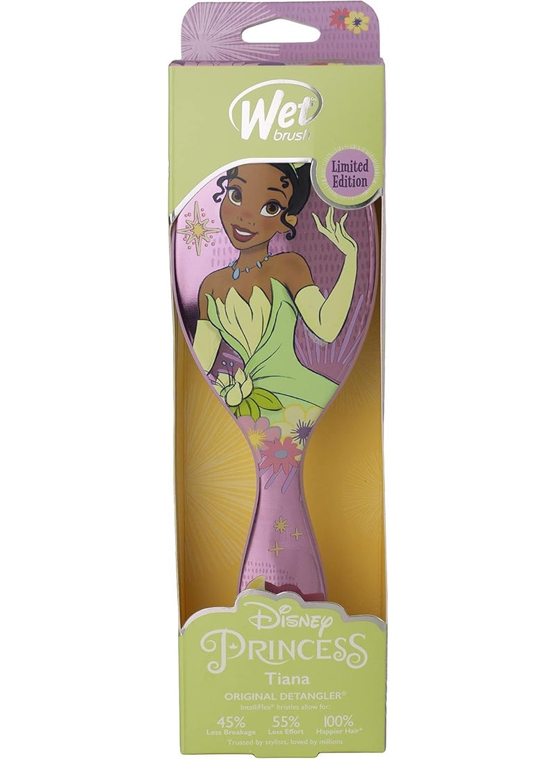 فرشاة ويت براش برينسيس ويل هارت الأصلية لفك تشابك الشعر - مجموعات ديزني تيانا، بنفسجي فاتح - جميع أنواع الشعر - شعيرات إنتيلي فليكس فائقة النعومة تنزلق عبر التشابك بسهولة - Image 3