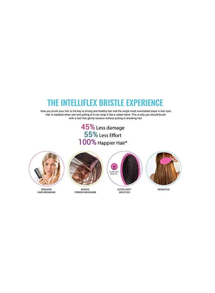 فرشاة ويت براش برينسيس ويل هارت الأصلية لفك تشابك الشعر - مجموعات ديزني تيانا، بنفسجي فاتح - جميع أنواع الشعر - شعيرات إنتيلي فليكس فائقة النعومة تنزلق عبر التشابك بسهولة - Image 4