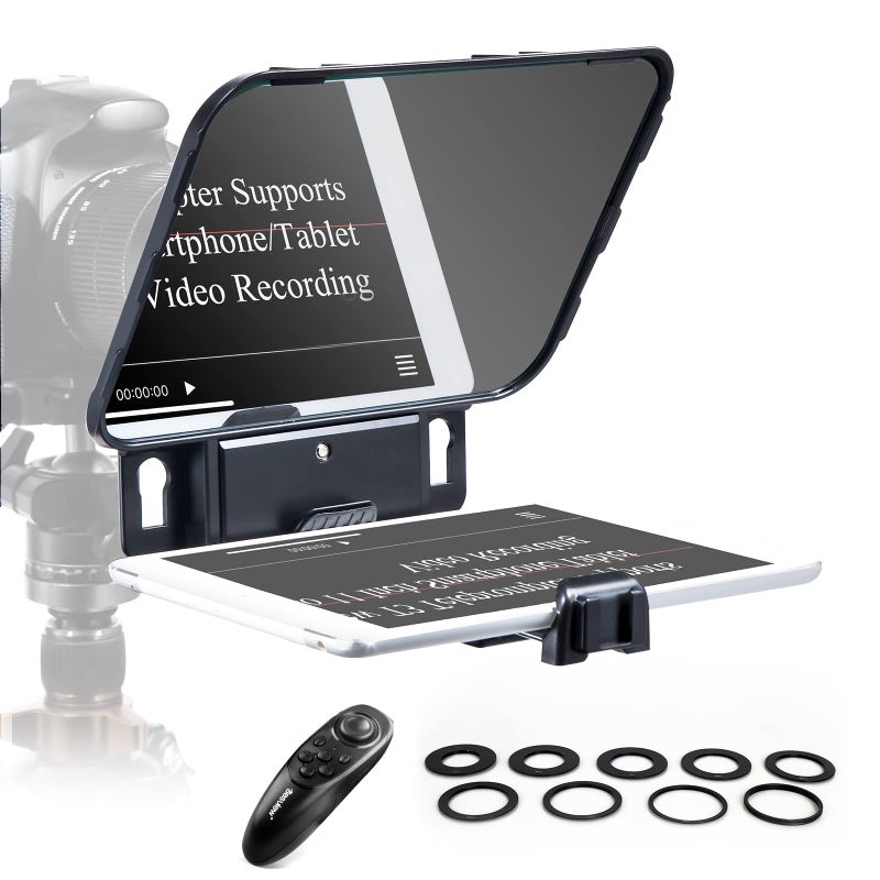 Desview T3 Teleprompter for Camera Smartphone Supports iPadTablet up to 10 Beam Splitter Glass with Bluetooth Remote Wide Angle Support for YouTube TikTok Live Streaming - Image 2