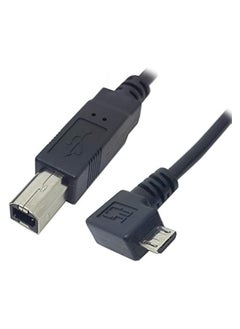 Left Angled 90 Degree Micro USB OTG to Standard B Type Printer Scanner Hard Disk Cable 60cm