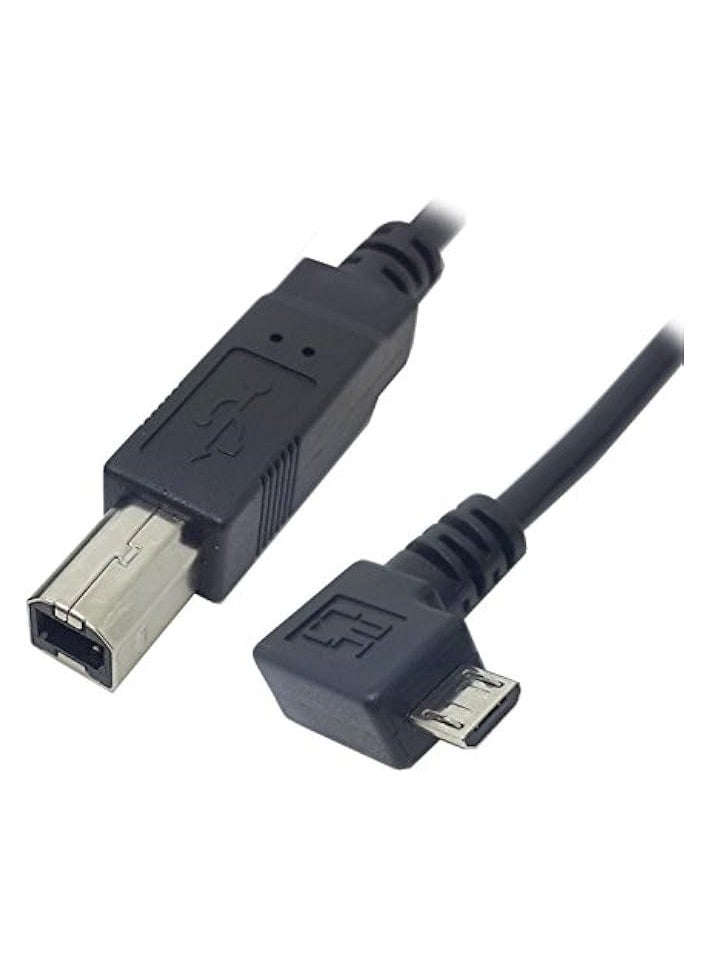 erorex - Left Angled 90 Degree Micro USB OTG to Standard B Type Printer Scanner Hard Disk Cable 60cm - Image 1