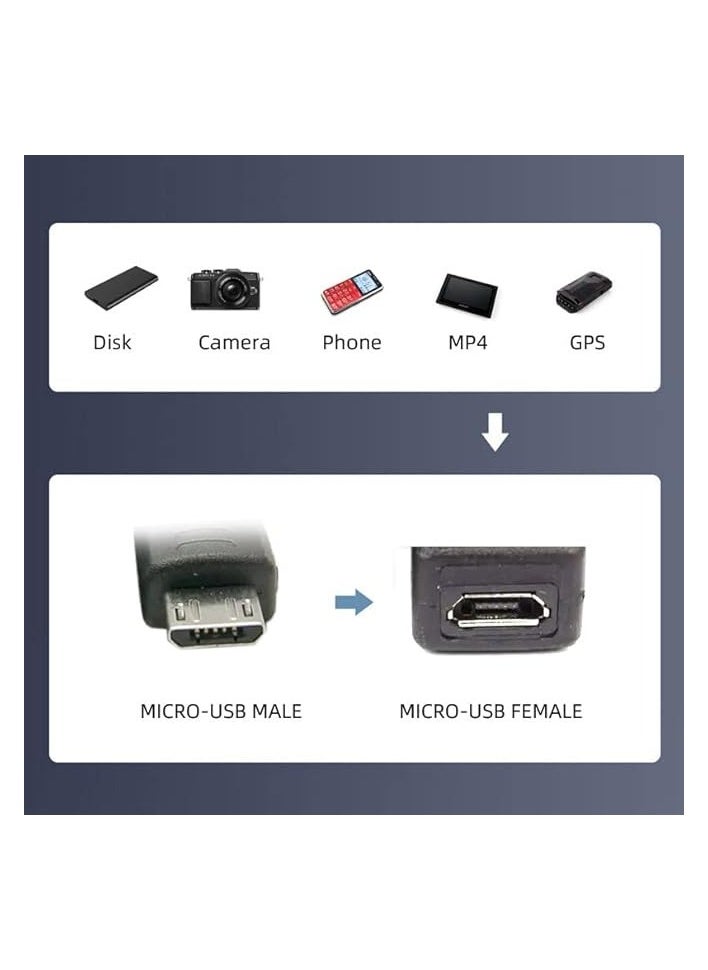 erorex - Left Angled 90 Degree Micro USB OTG to Standard B Type Printer Scanner Hard Disk Cable 60cm - Image 1
