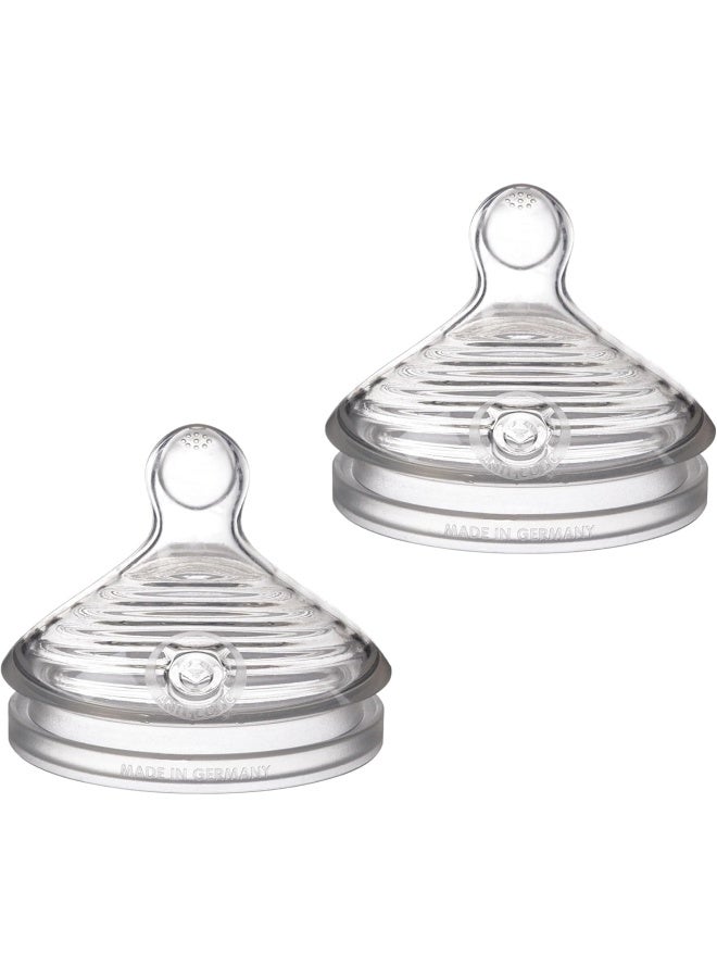 NUK Simply Natural Baby Bottle - Slow Flow, Silicone, Extra Soft, Anti-Colic Air System, BPA-Free, Pack of 2 - Image 1