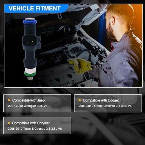 HiSport 0280158119 Fuel Injectors 6 PCS 4 Holes Compatible with Jeep 20072010Compatible with Dodge Chrysler 20082010 33L 38L V6 Replace 04861667AA - Image 3