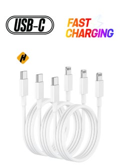 3-Pack USB-C iPhone Fast Charger Lightning Cable