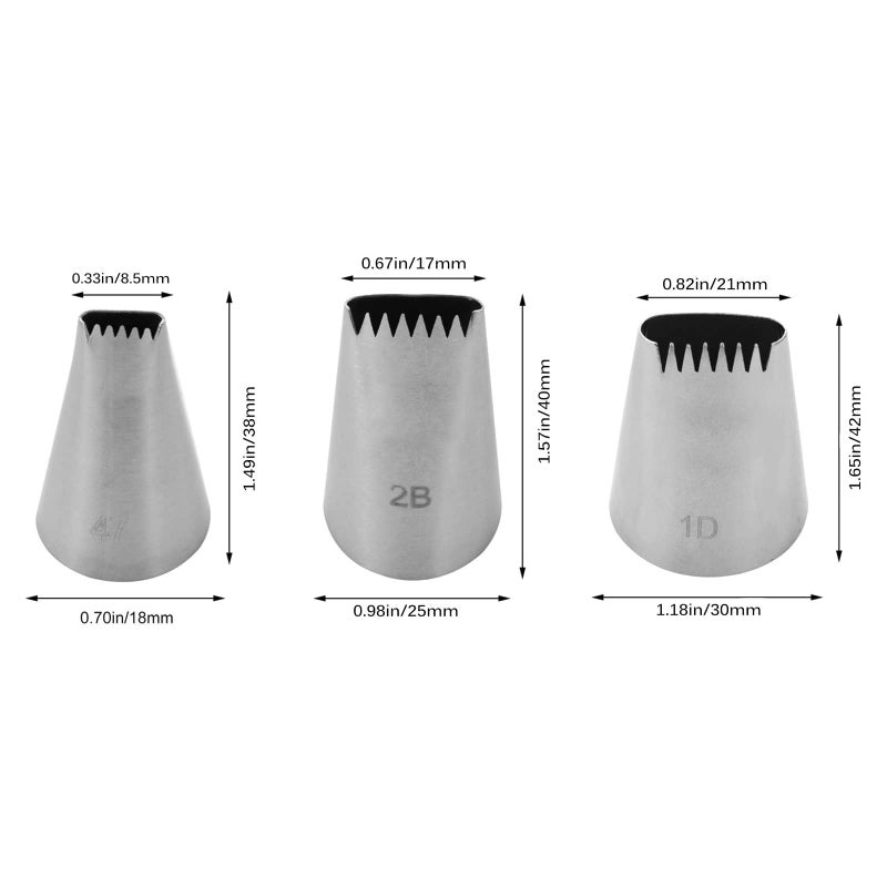 Symphony Wire Tips, Stainless steel Icing Piping Nozzles For Pastry Fondant Tools (D) - Image 2