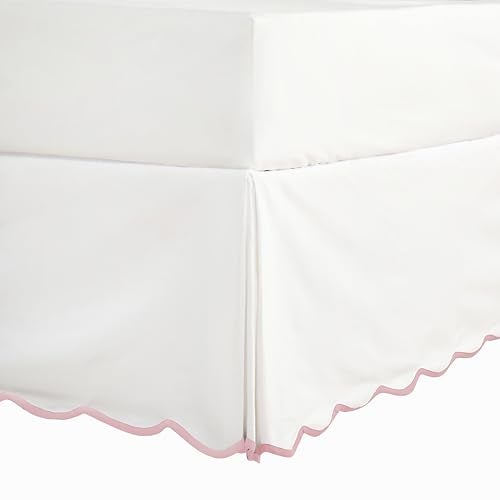 Hi -G HIG OffWhite Chic Twin XL Bed Skirt Easy Fit Scallop Edge Pleated Bedskirts 14 Inch Drop AntiSlip Dust Ruffle Thick Fabric for Enhanced Privacy PreWashed for LongLasting UseN60022 - Image 1