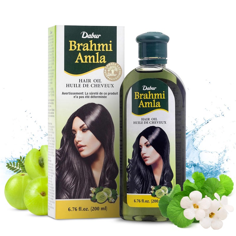 Dabur Brahmi Amla Hair Oil Indian Herbal Amla Hair Oil for Strong Manageable Hair Hair Scalp Nourishment and Shine 200ML 676 fl oz