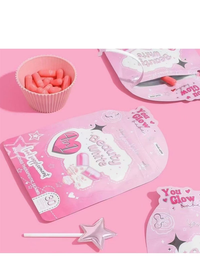 جلو مركب بيوتی وايط 4 في 1 جلوتاثيون - 30 كبسولة عالية الجودة | تفتيح البشرة المتقدم والحفاظ على الشباب مع الكولاجين والفيتامينات والنياسيناميد - Image 3