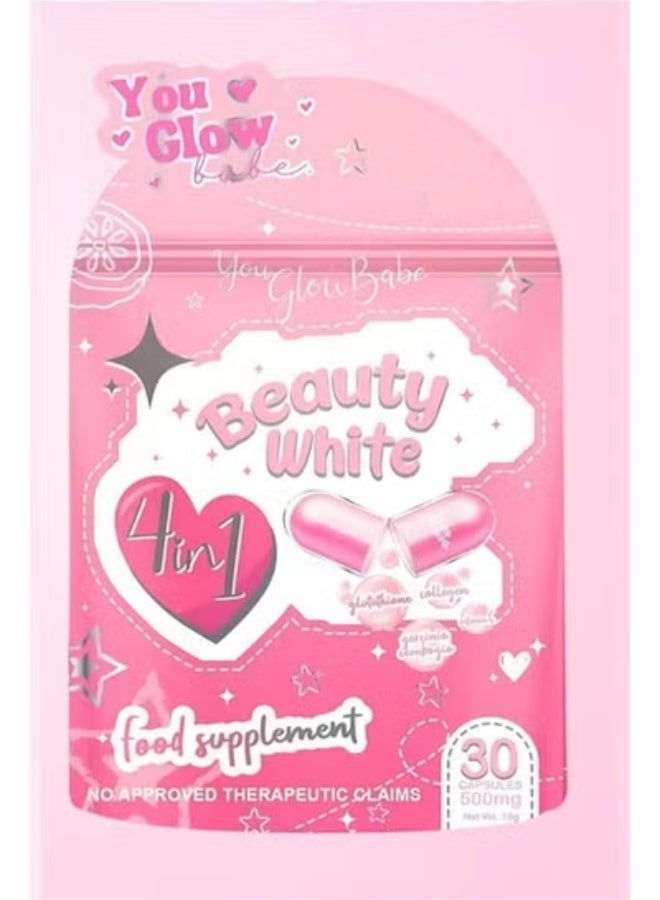You Glow Babe Beauty White 4 In 1 With Glutathione Hydrolyzed Collagen Vitamin,Food Supplement 30 Capsules | Best Price KSA
