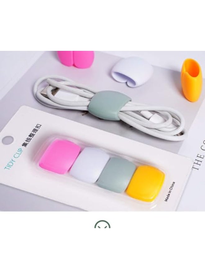 COOLive 25Pcs Reusable Silicone Cord Organizer, Headphone Earphone Cable Organizer Cord Management Wrap Winder Headphone Cable Winder, Phone Charger Wire Clips for Business Travel Colors Random - Image 5