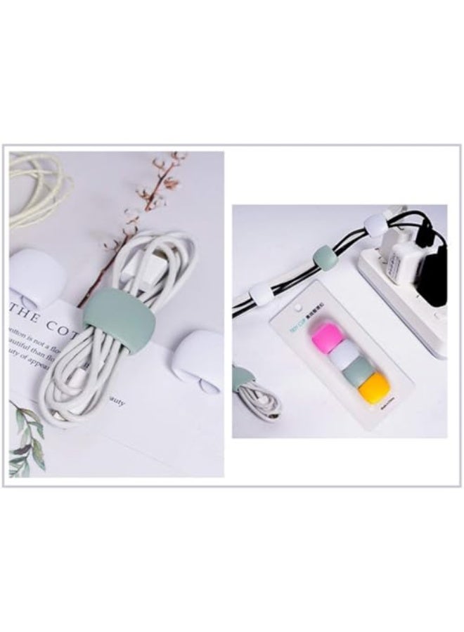 COOLive 25Pcs Reusable Silicone Cord Organizer, Headphone Earphone Cable Organizer Cord Management Wrap Winder Headphone Cable Winder, Phone Charger Wire Clips for Business Travel Colors Random - Image 3