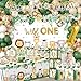 YGCTBVY Wild Birthday DecorationsSafari Birthday Decorations 239Pcs Wild Plates and Napkin Sets Banner Backdrop Tablecloth Cake Topper Box Balloon Garland for Jungle 1st Birth day Decorations - Image 4