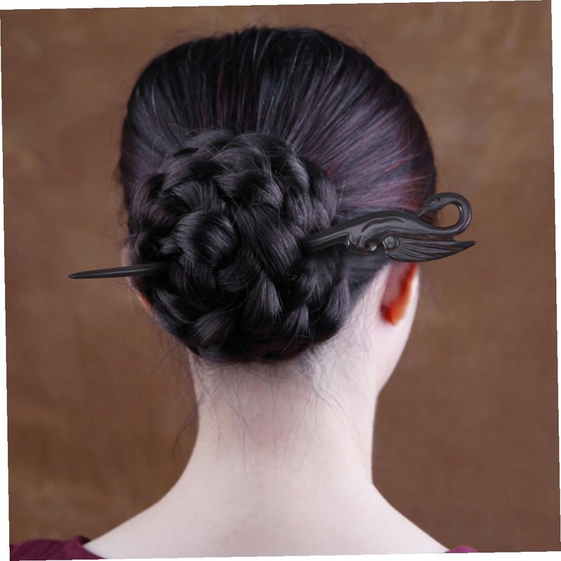 Natural Fragrance Ebony Hair Stick for Buns Handmade Smooth Edge Wooden Hairpin Hair Fork Sturdy - Image 2
