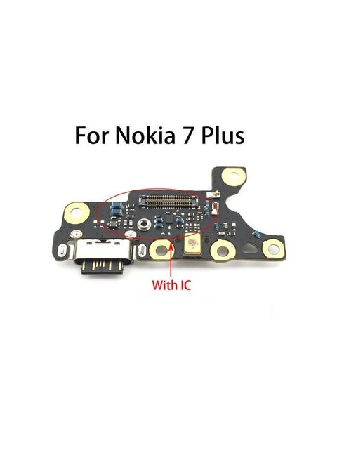بوردة شحن قطعة غيار هاتف نوكيا  Nokia 7 plus 7Plus TA-1049 TA-1055 TA-1062  Plus Charging Port For Nokia 7 Plus  Dock Connector Type C ReplacemenFlex Cable Replacement for  Nokia 7 plus 7Plus TA-1049 TA-1055 TA-1062