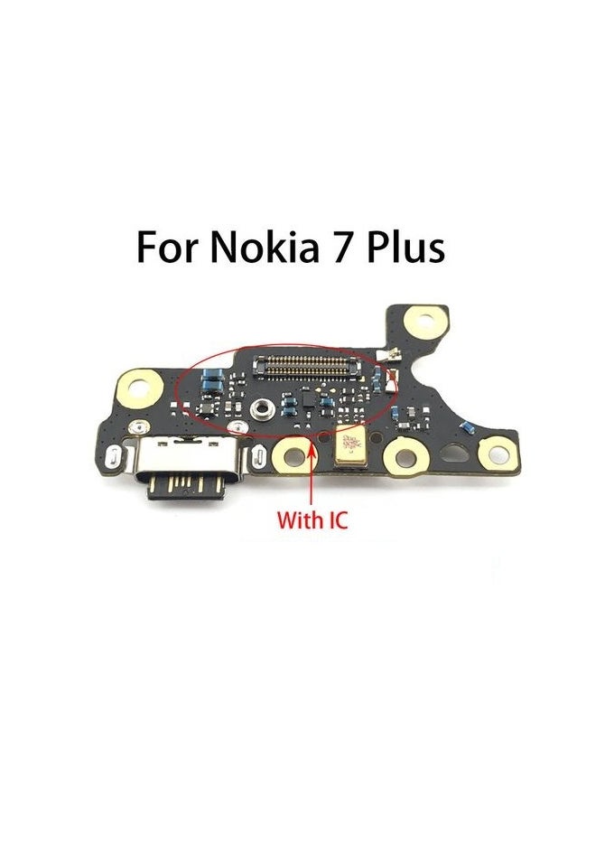 بوردة شحن قطعة غيار هاتف نوكيا  Nokia 7 plus 7Plus TA-1049 TA-1055 TA-1062  Plus Charging Port For Nokia 7 Plus  Dock Connector Type C ReplacemenFlex Cable Replacement for  Nokia 7 plus 7Plus TA-1049 TA-1055 TA-1062