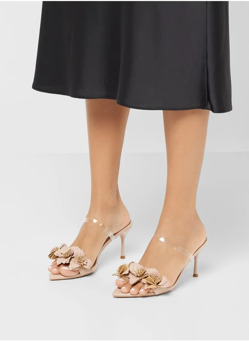 ايلا Floral Clear Strap Heel Sandal