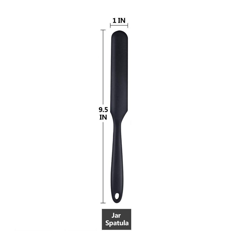 we3 Multi Purpose Heat Resistance Silicone Spatula Turner Non-Stick Silicone Kitchen Tools FDA Approved Piece of 1 Black|Spatula Spreader/Butter Knife 24cm - Image 2