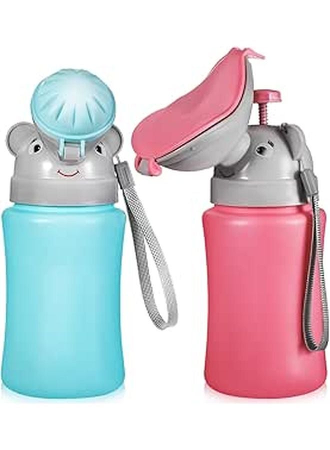 2 Pcs Portable Travel Urinal Kids Toddler Potty Training Cup Elephant Design - Image 1