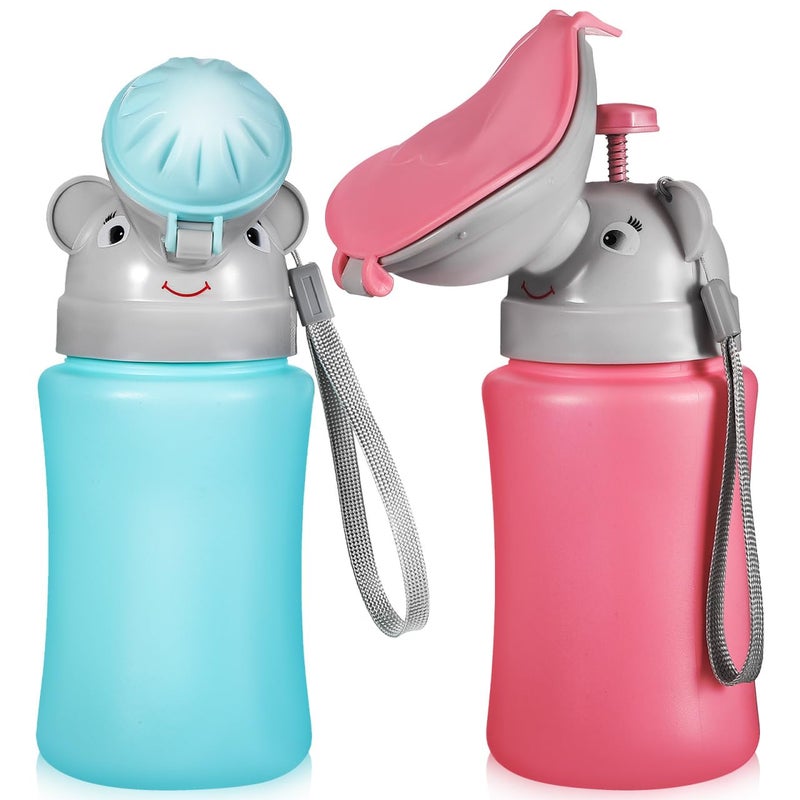 2 Pcs Portable Travel Urinal Kids Toddler Potty Training Cup Elephant Design - Image 2