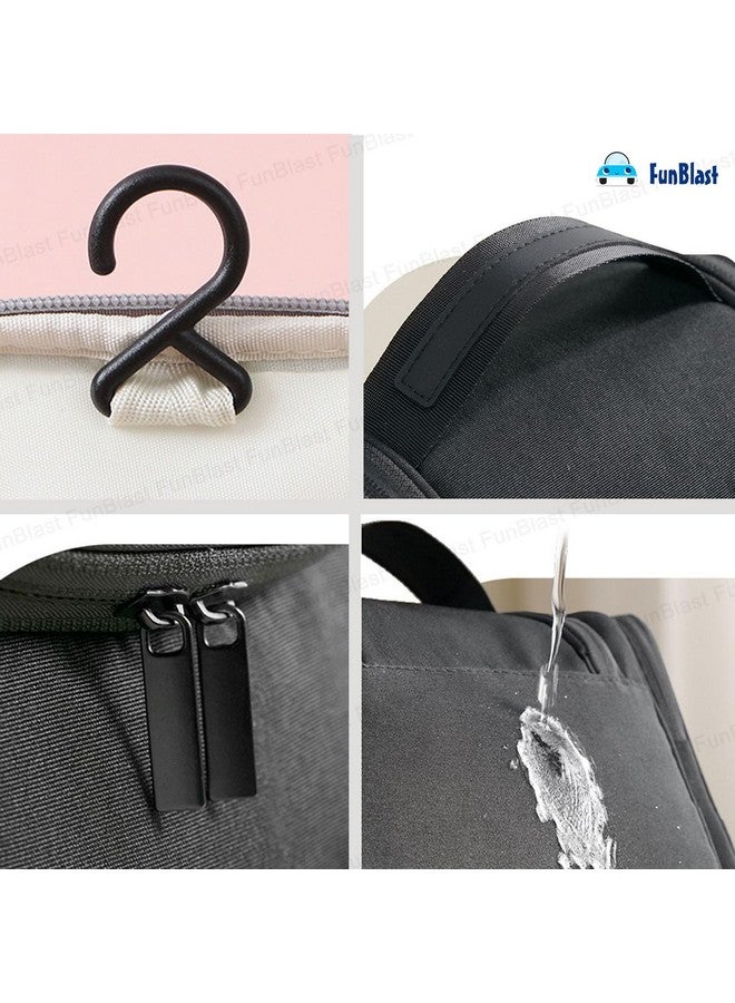 FunBlast Hanging Toiletry Bag for Men & Women - Cosmetic Makeup Pouch Organizer, Bathroom Bag, Shaving Kit Bag, Toiletry Kit, Cosmetics, Gadget, Make up and Accessories Bag for Women (Black) - Image 5