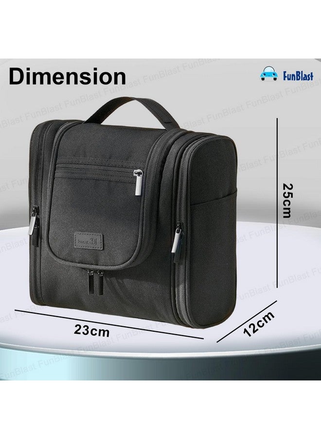FunBlast Hanging Toiletry Bag for Men & Women - Cosmetic Makeup Pouch Organizer, Bathroom Bag, Shaving Kit Bag, Toiletry Kit, Cosmetics, Gadget, Make up and Accessories Bag for Women (Black) - Image 2