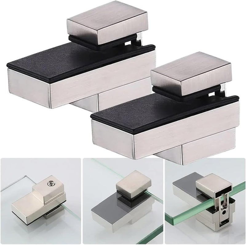 Zinc Alloy Glass Shelf Brackets 20pcs Adjustable Clamps For 3 16mm Thick Glass - Image 3