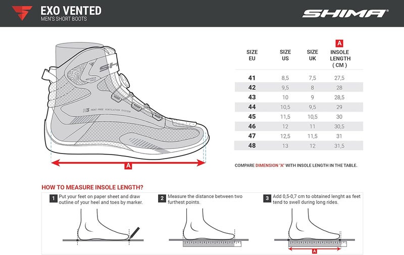 SHIMA EXO Vented, Motorcycle Shoes for Men | Breathable, Reinforced Street Riding Shoes with ATOP Closure System, Ankle Support, Anti-Slip Sole, Gear Pad (Black, 8.5) - Image 5