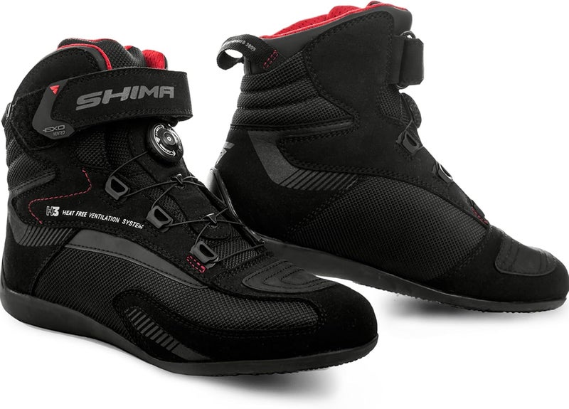 SHIMA EXO Vented, Motorcycle Shoes for Men | Breathable, Reinforced Street Riding Shoes with ATOP Closure System, Ankle Support, Anti-Slip Sole, Gear Pad (Black, 8.5) - Image 1