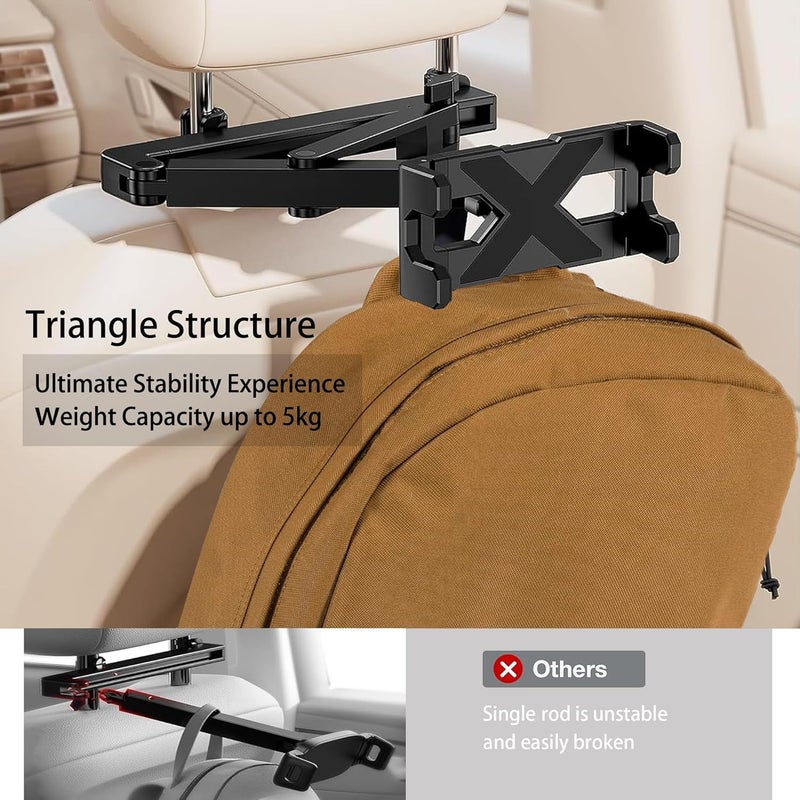 Peastrex Car Headrest iPad Holder - Aluminium Arm Tablet Mount for 4.7-13" Devices - Image 4