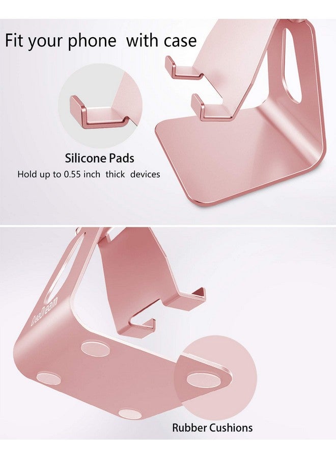 CreaDream Adjustable Cell Phone Stand, Phone Stand, Cradle, Dock, Holder, Aluminum Desktop Stand Compatible with Phone 16 15 14 13 12 11 Pro Max Plus SE, Accessories Desk, All Mobile Phones-Rose Gold - Image 5