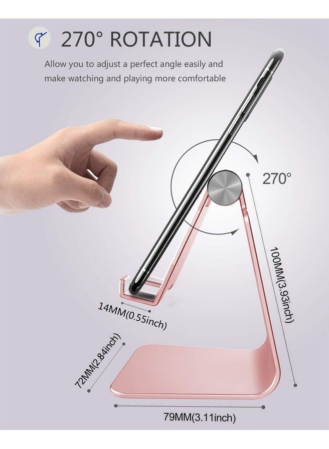 CreaDream Adjustable Cell Phone Stand, Phone Stand, Cradle, Dock, Holder, Aluminum Desktop Stand Compatible with Phone 16 15 14 13 12 11 Pro Max Plus SE, Accessories Desk, All Mobile Phones-Rose Gold - Image 3