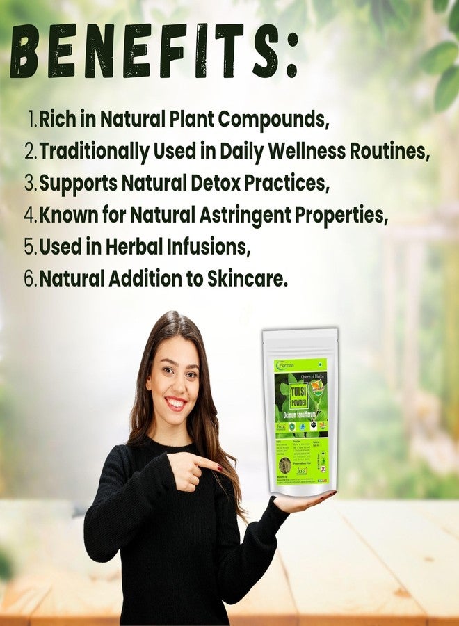 Neotea Holy Basil Powder - 300GM (10.58 OZ) | Pure & Natural | Tulsi Powder for Daily Wellness | Traditional Herbal Ingredient - Image 3