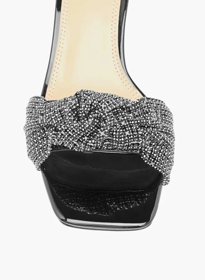 Celeste Womens Embellished Slip-On Sandals With Kitten Heels