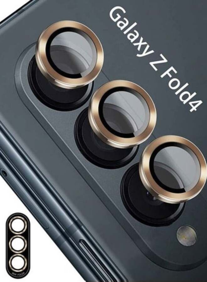 ACLIX Camera Lens Protector for Samsung Galaxy Z Fold 4, Anti-Scratch HD Tempered Glass Back Camera Protective Film [Ultra-Thin], Gold - Image 1