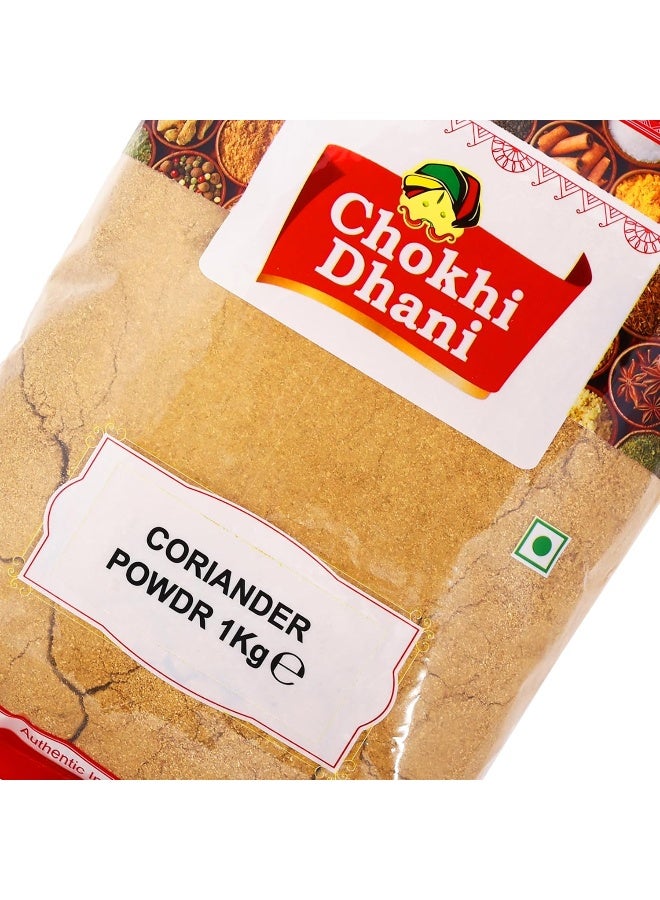Chokhi Dhani مسحوق الكزبرة 1 كجم | توابل دهنية مطحونة نقية وطازجة | توابل هندية عالية الجودة للكرات، الحساء والتتبيلات | بدون إضافات - Image 5