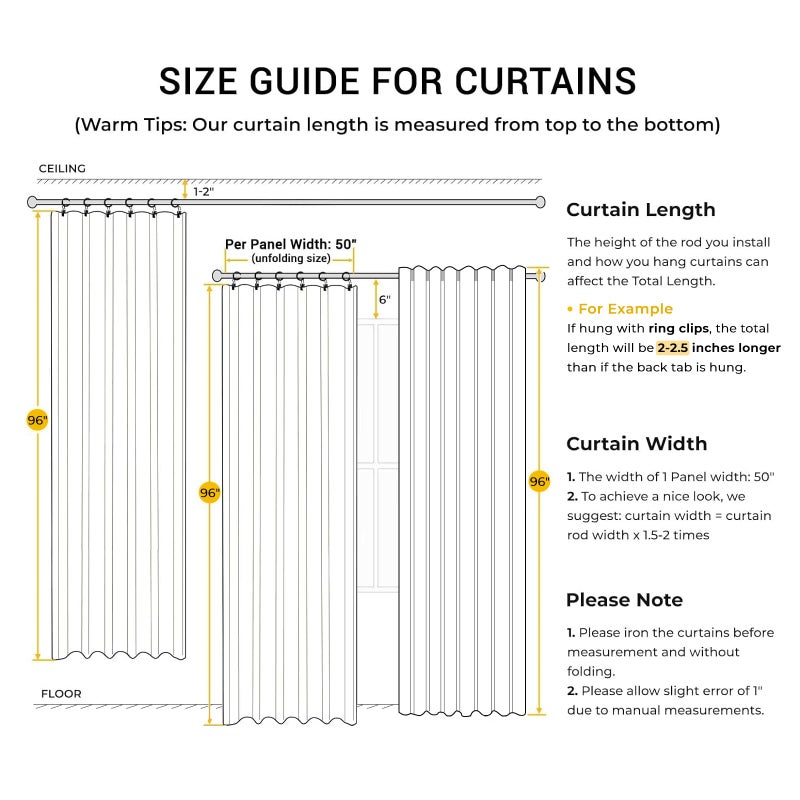 INOVADAY 100% Blackout Curtains for Bedroom, Oatmeal Black Out Curtains 96 Inch Long, Clip Rings Linen Blackout Drapes, Thermal Insulated Room Darkening for Living Room, 2 Panels - W50xL96 - Image 4