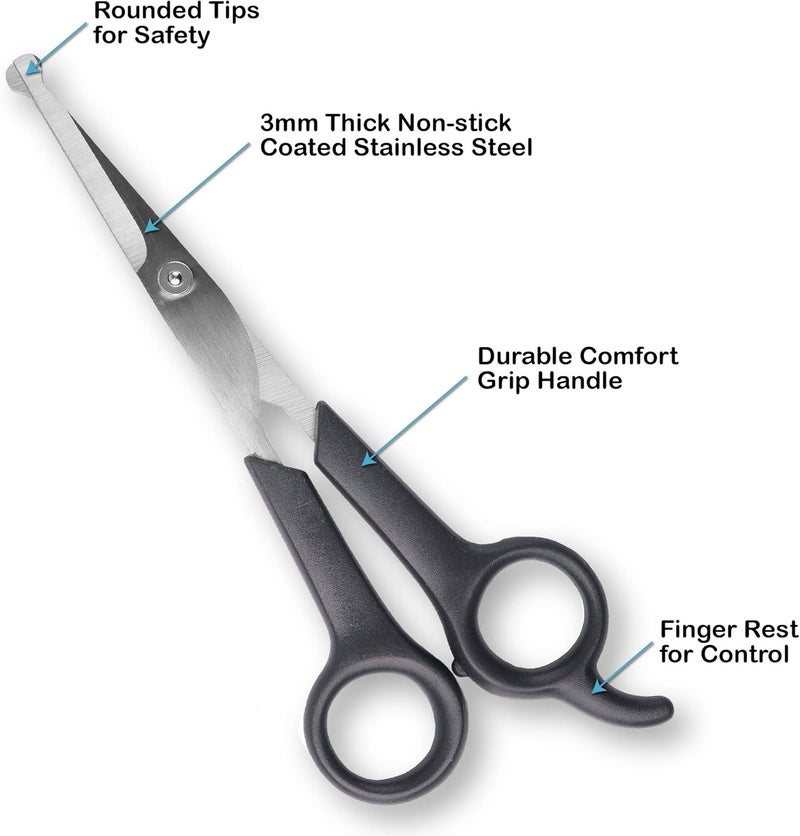 Pet Grooming Scissors Set - Stainless Steel Body & Facial Trimmer for Dogs & Cats - Image 4