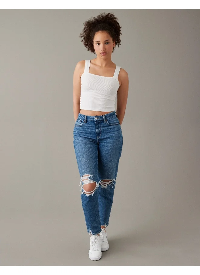 American Eagle High West Ripped Mom Jeans