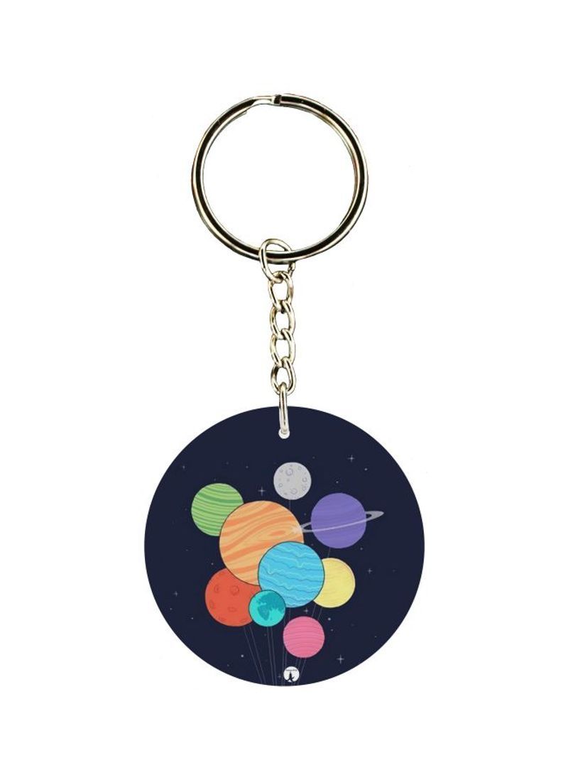 RKN Planets Printed Double Sided Keychain