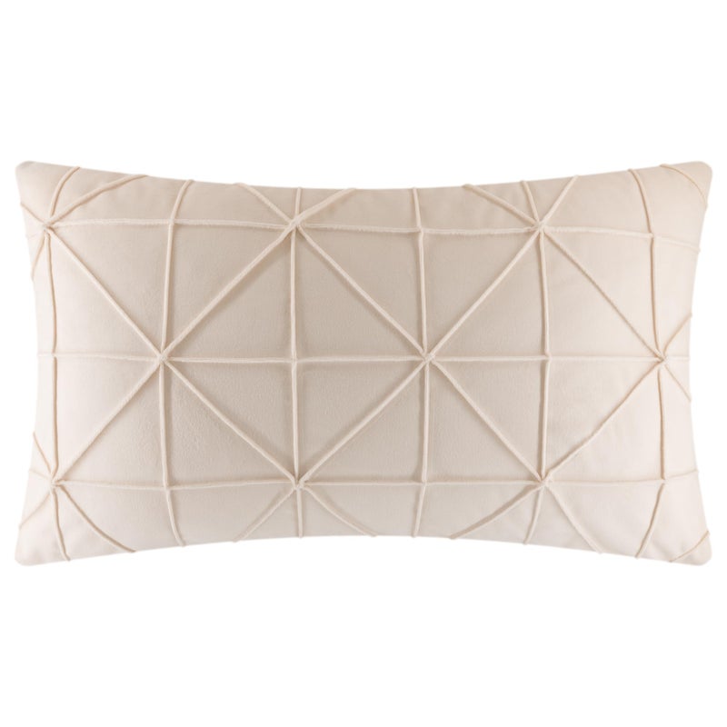 JWH Velvet Pillow Covers Decorative Line Throw Pillow Case Lumbar Pillowcase Soft Cushion Cover for Bed Couch Bedroom Chair Sofa 14x24 Inch Creamy White - Image 1