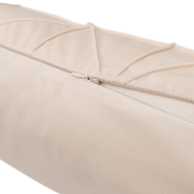 JWH Velvet Pillow Covers Decorative Line Throw Pillow Case Lumbar Pillowcase Soft Cushion Cover for Bed Couch Bedroom Chair Sofa 14x24 Inch Creamy White - Image 4