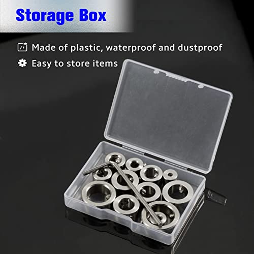 LEONTOOL 12 Pcs 3-16mm Drill Bit Depth Stop Collar Set 304 Stainless Steel Drilling Limit Ring Drill Bit Stop Collar Set Stop Bit Collar Set Drill Tool with Hex Wrenches and Storage Box - Image 5