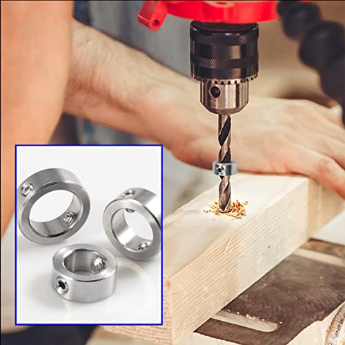 LEONTOOL 12 Pcs 3-16mm Drill Bit Depth Stop Collar Set 304 Stainless Steel Drilling Limit Ring Drill Bit Stop Collar Set Stop Bit Collar Set Drill Tool with Hex Wrenches and Storage Box - Image 4