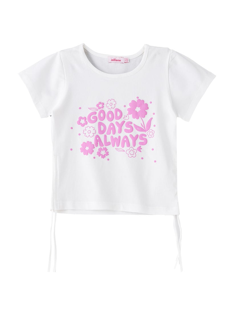 جيلين تيشيرتات قطنية مريحة للبنات بطبعات مرحة وصيفية من صن شاين سكواد - Image 1
