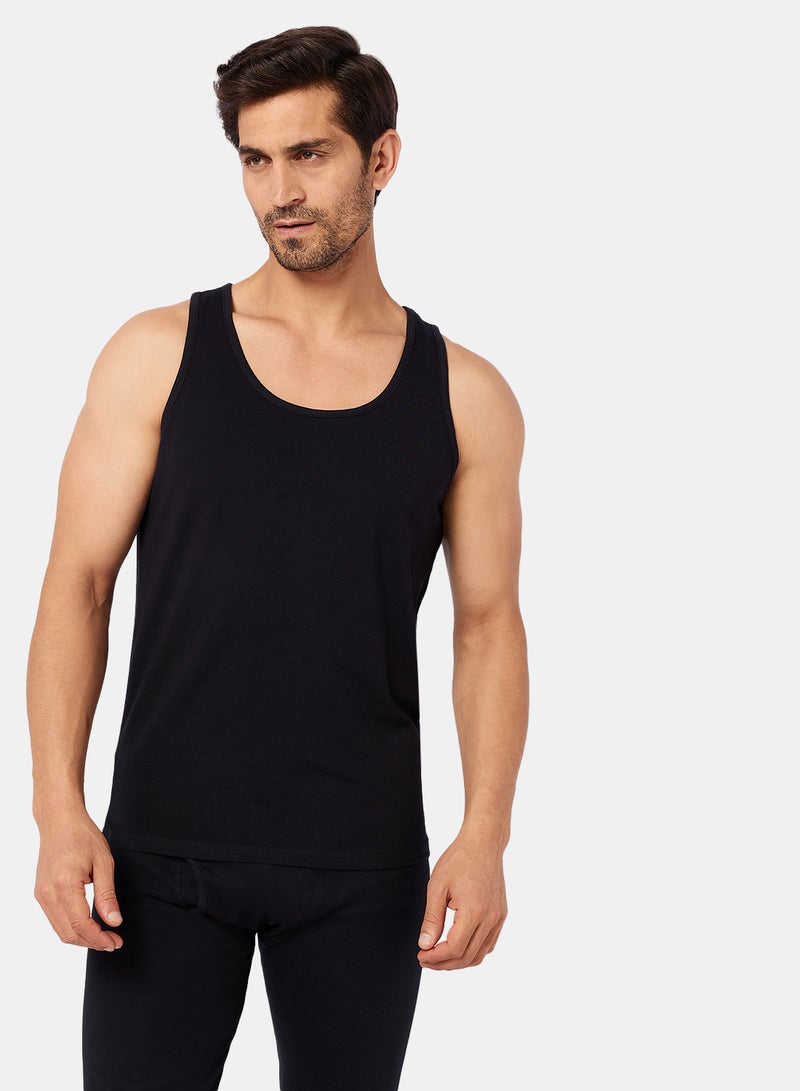DICE Men Sleeveless Black T-Shirt - Image 1