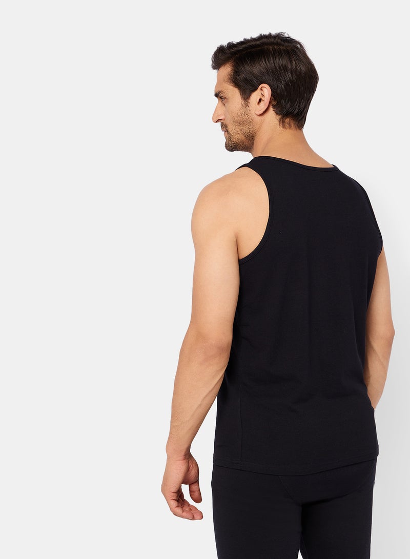 DICE Men Sleeveless Black T-Shirt - Image 2