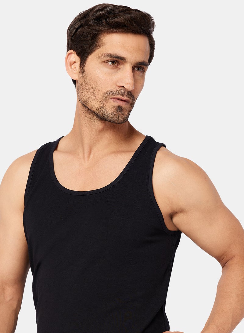 DICE Men Sleeveless Black T-Shirt - Image 3