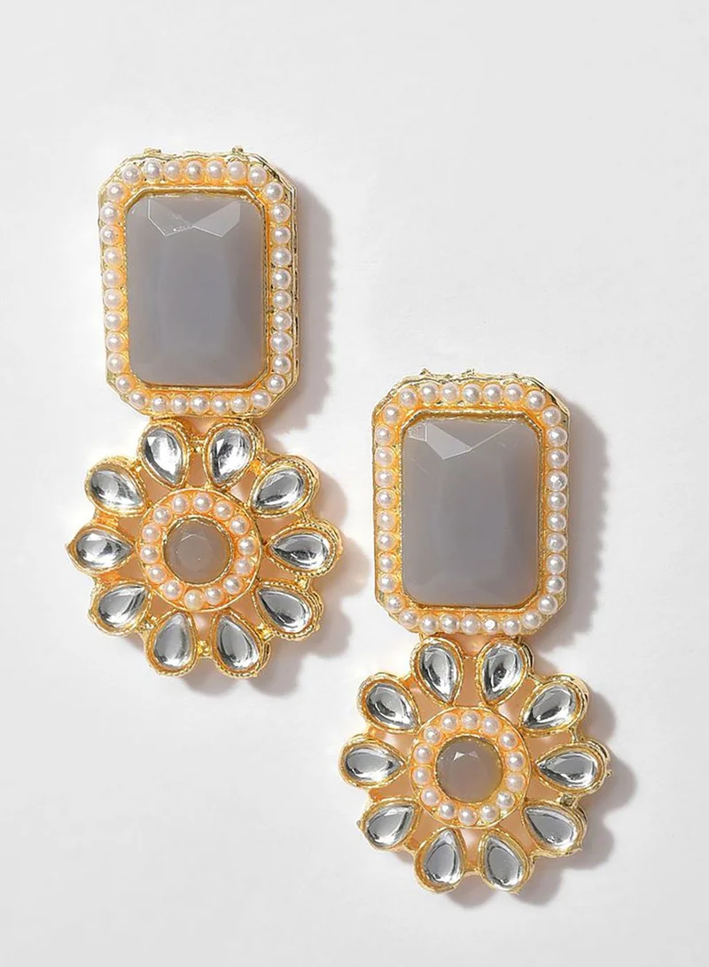 SOHI Gold Plated Stone Designer Necklace Set